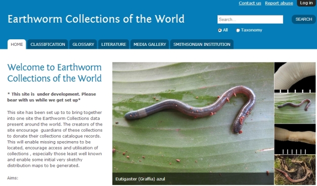 Earthworm Collections of the World 網站.
